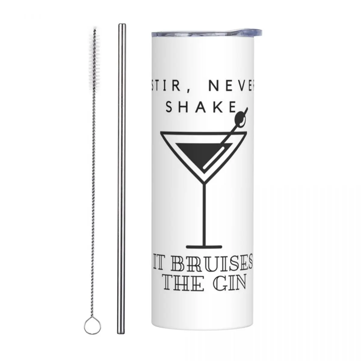 Stir, Never Shake. Bruises The Gin Stainless Steel Tumbler Vacuum Insulated Mugs Thermal Cold Bottle Straws With Lid 20oz