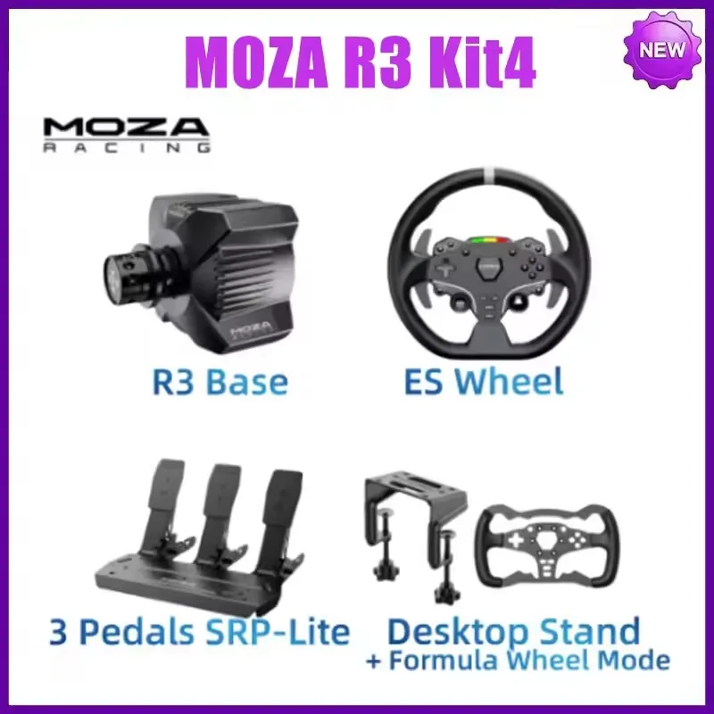 NEW MOZA R3 Racing Wheel and Pedals for PC 3.9 Nm of Torque Continuously Output Fully Compatible with Mainstream Games