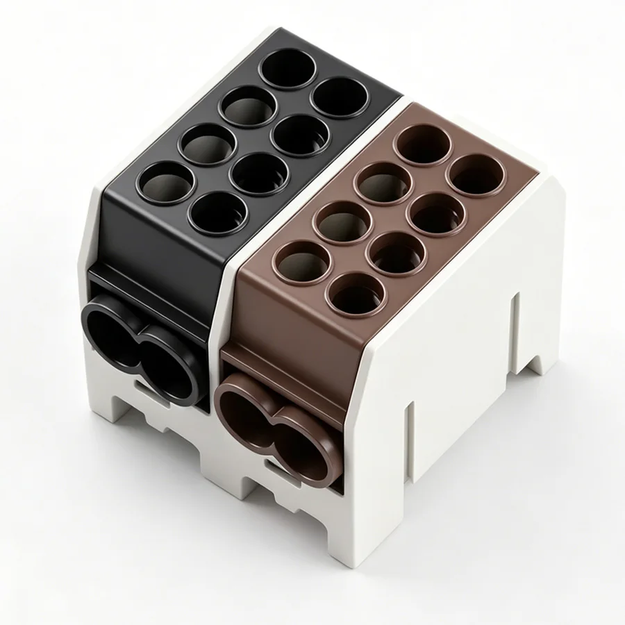 JINH Wiring Terminal Connector DIN Rail for Electrical Cabinet Distribution IP20 High Temperature Resistant and Flame JHT3-25