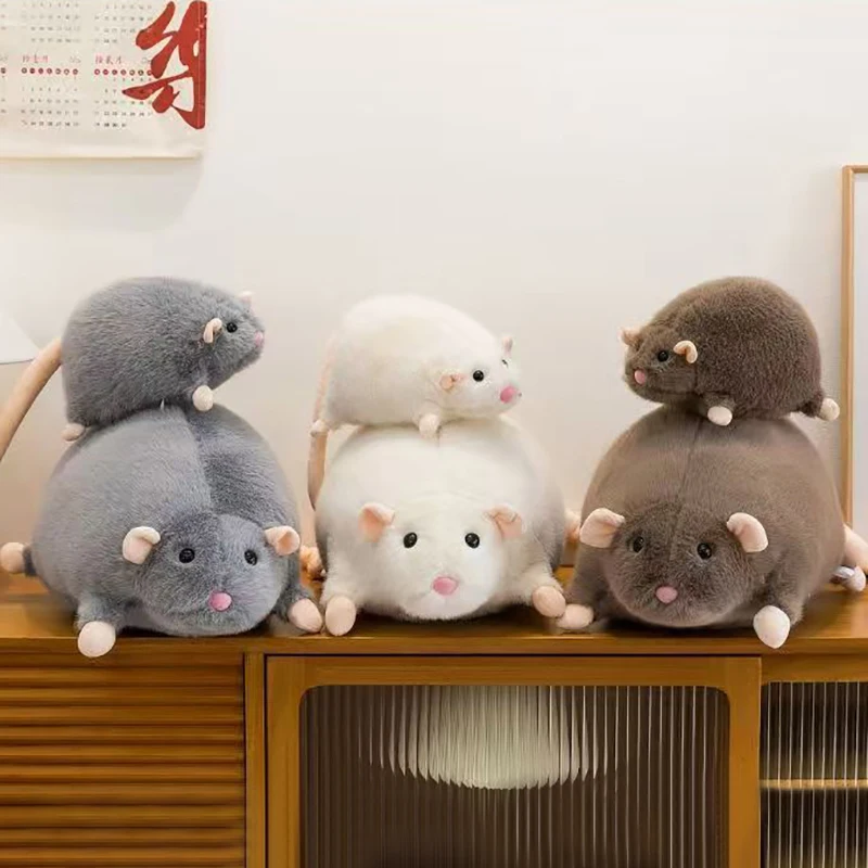 

Мягкая плюшевая игрушка-мышка 33/45 см, мультяшная фигурка мыши на цветочной ветке, подушка-игрушка, подарок для детей на день рождения, игрушки и хобби