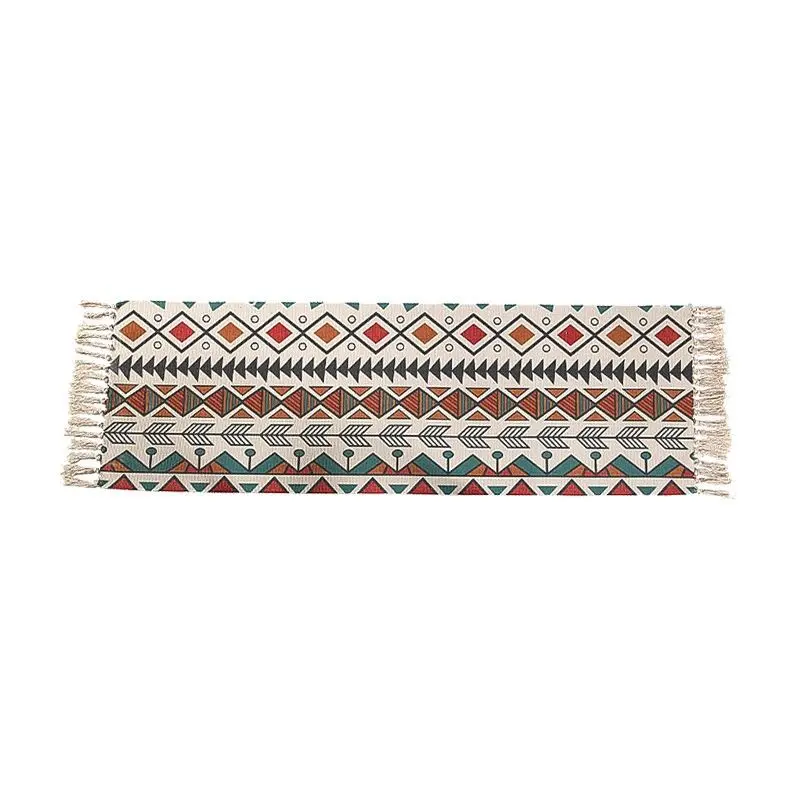 

Bedroom and Living Room Rugs Balcony Long Fringed Bay Window Floor Mats Cotton Woven Non-slip Bedside Carpet Room Decor