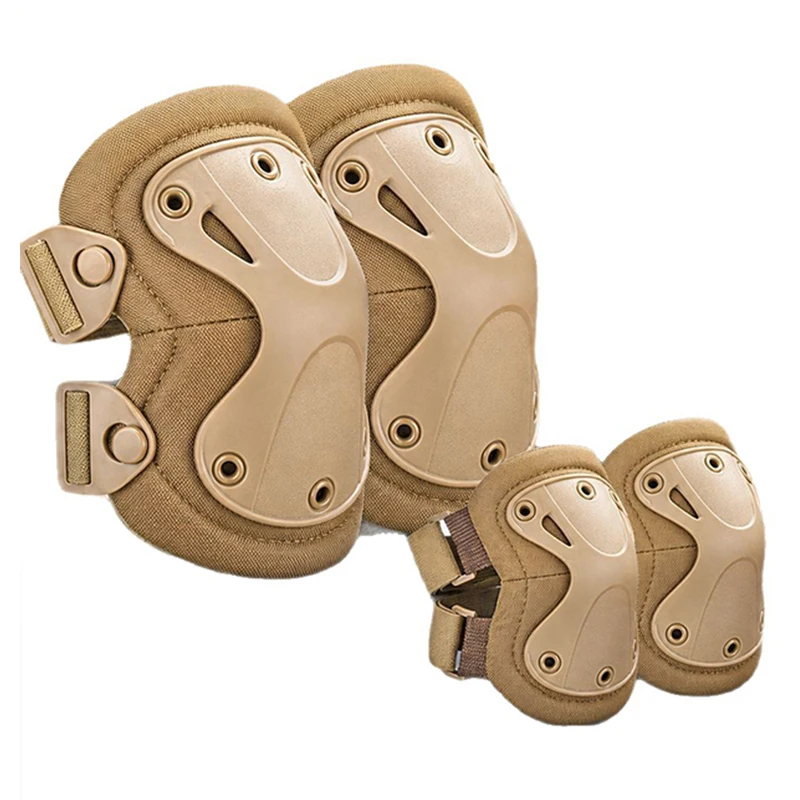 4Pcs Professional Tactical Combat Knee And Elbow Protective Pads Set for Outdoor Training Cycling Skates Skateboarding