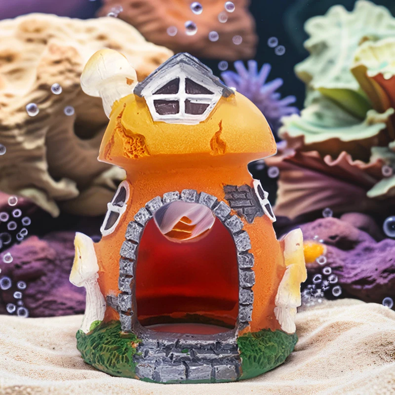 New Fish Tank Decoration Mini Mushroom Conch House Aquarium Decoration Fish And Shrimp Hideout Hermit Crab Hiding House