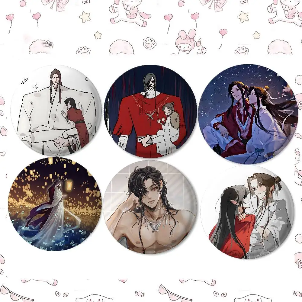 Heaven Officials Blessing Badges Tinplate Soft Button Pin Brooch Metal Badge Custom Jewelry Accessories Hat Bag Lapel