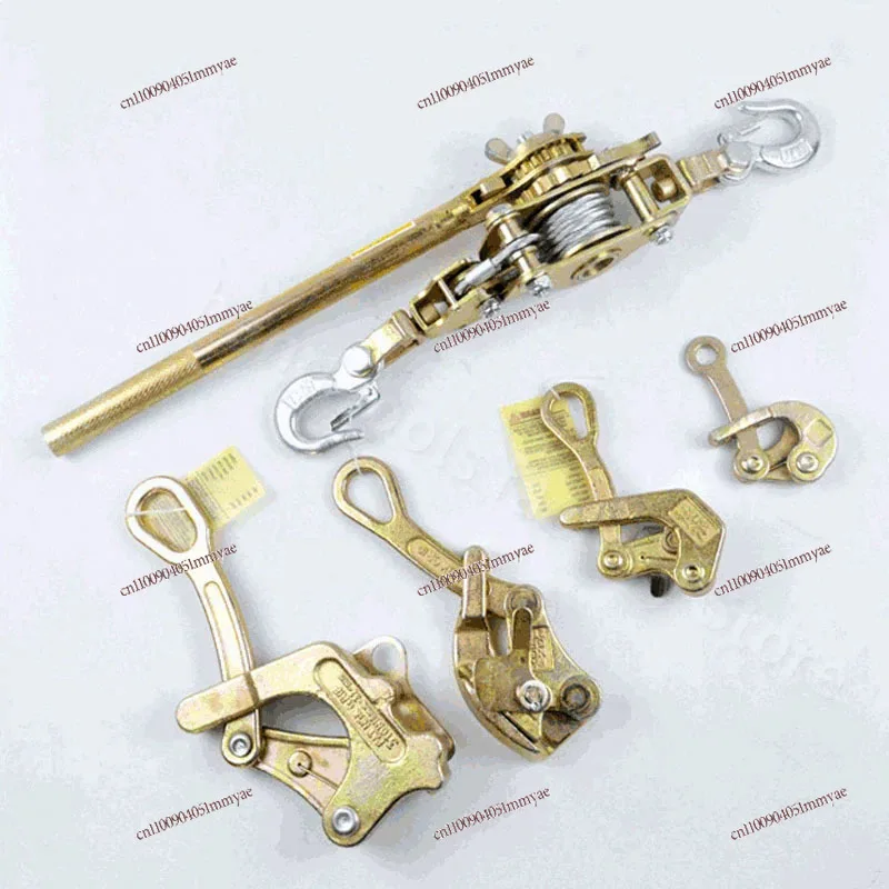 

Ratchet Cable Puller 1T/2T/4T Capacity Wire Rope Tensioner with Dual Hook System Steel Construction Tool for Crane Lifting