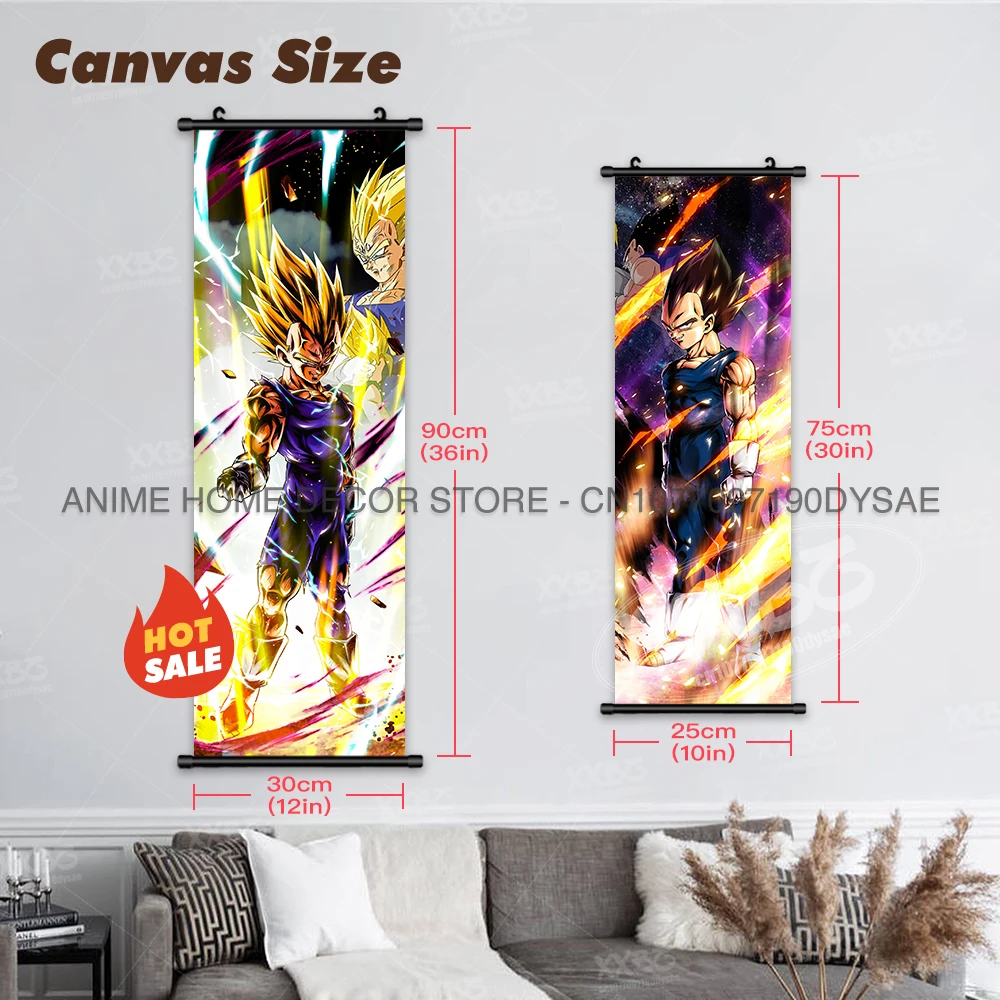 Dragon Ball Super Poster, Anime Goku, schwarze dekorative Gemälde, Vegeta, Wandkunst, Dekor, Saiyajin 4, Tapete, Badehose, Schriftrollen, Bild – Detail 4