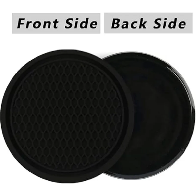 4-Piece Car Dashboard Cup Mats - Black PVC Soft Anti-Slip, Universal Multi-Car Model Fit, Practical Accessory & Easy to Clean