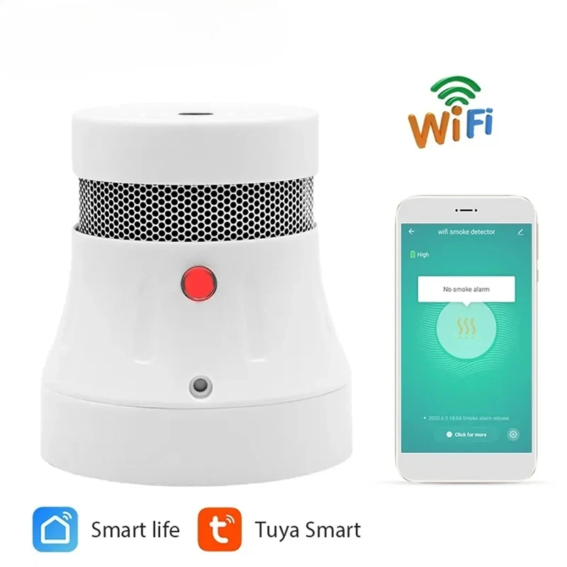 Tuya vida inteligente sem fio mini detector de fumaça alarme de incêndio micro-tipo inteligente detector de fumaça sensor de alta sensibilidade