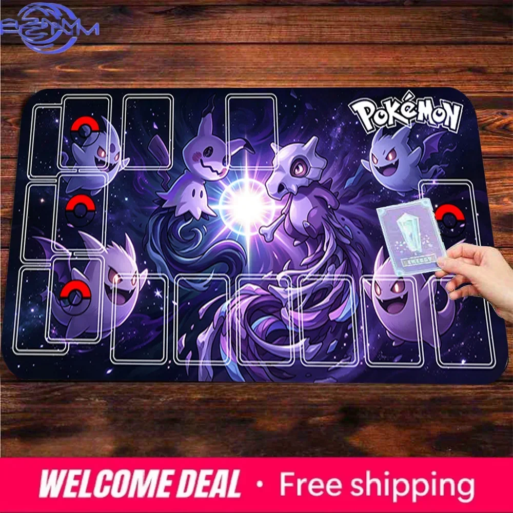 Purple Ghost Anime Rubber Mousepad, Non-slip Large Table Mat for Card Games, Multiple Sizes Available