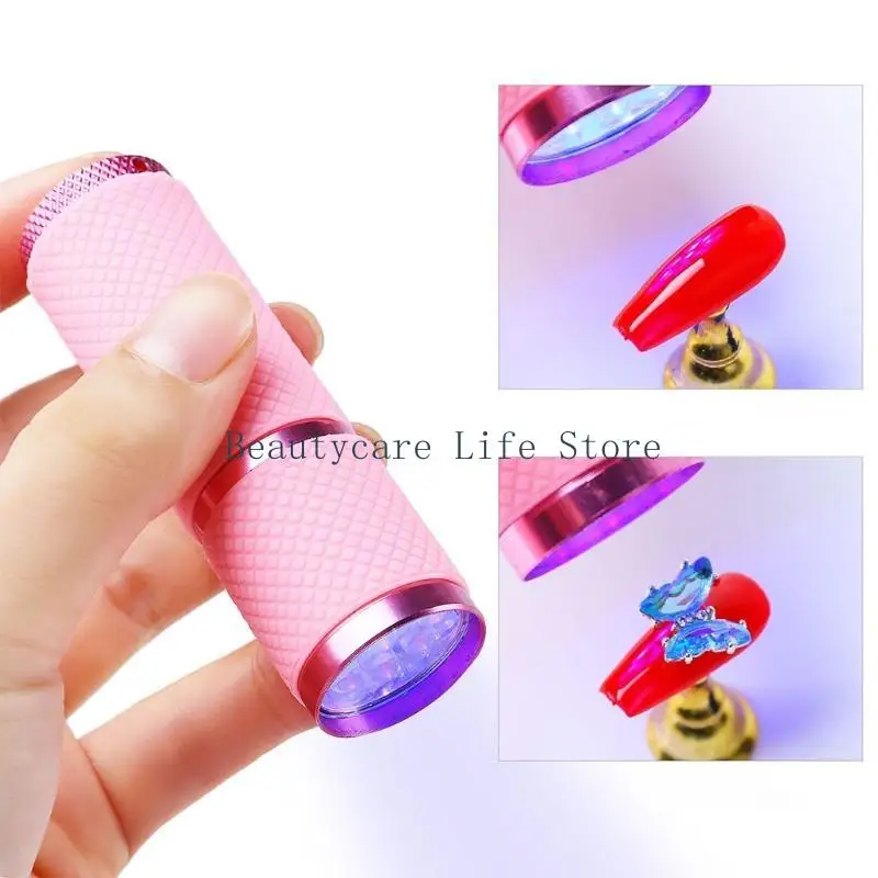 652C Mini UV LED LAMP MINDE FINGER MINI LED Zaklamp UV -lamp voor Art Dryer camping en wandelroestvrij staal