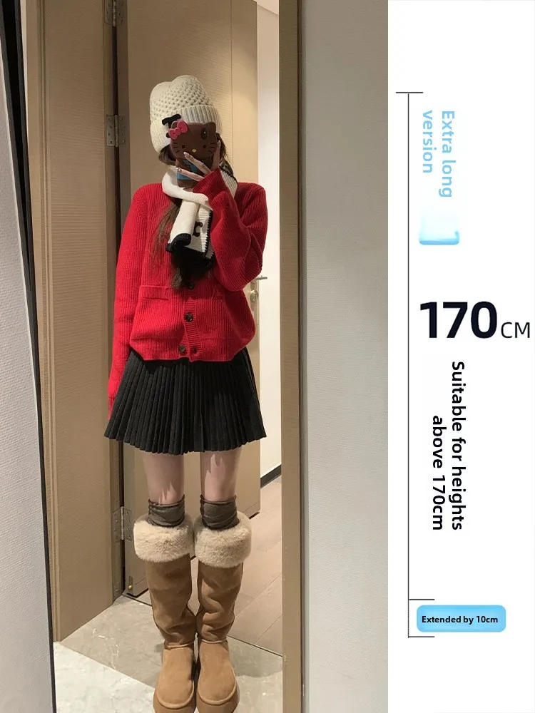 

Длинная плиссированная юбка А-силуэта с высокой талией для женщин, осенне-зимняя, в корейском стиле, черная, шерстяная, средней длины, для офиса, с защитой от просвечивания