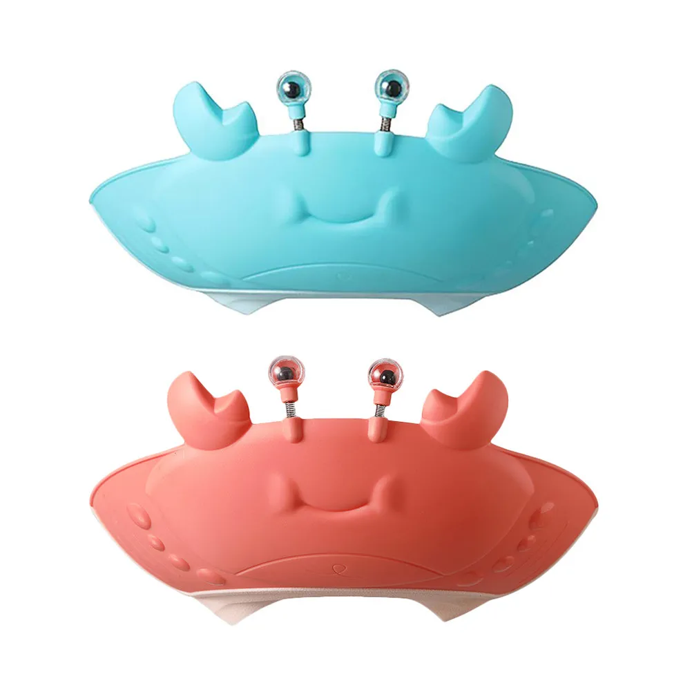 2pcs Kids Silicone Bath Cap for Hair Washing – Lightweight Crab Design, Water Diverting & Eye Protection