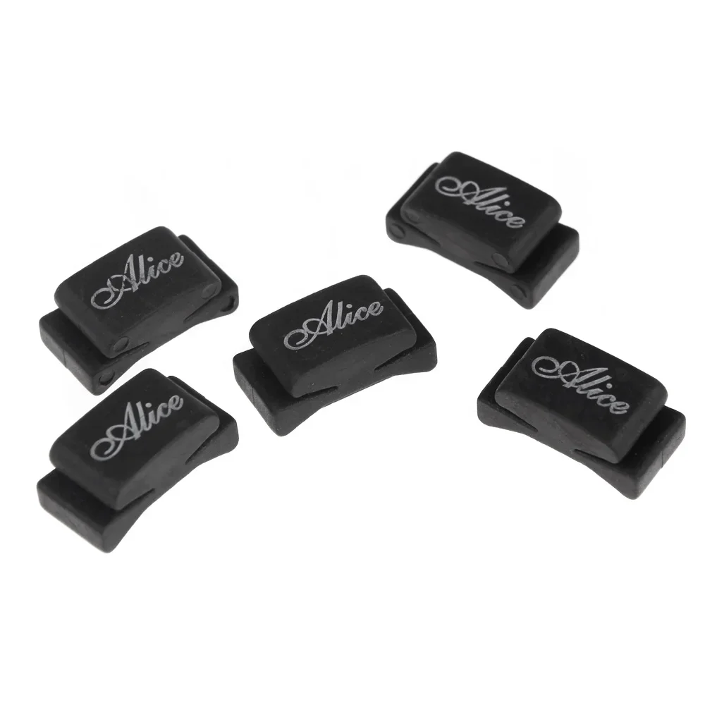 5pcs Alice Black Rubber Pick Holder Fix on Headstock Guitar Picks Accessories