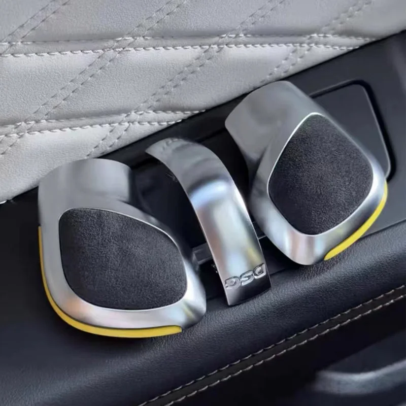 Chrom Matt mit Wildleder-Schaltknauf-Seitenabdeckung DSG-Emblem für VW Golf 6 7 R GTI Passat B7 B8 CC R20 Jetta MK6 GLI – Detail 3