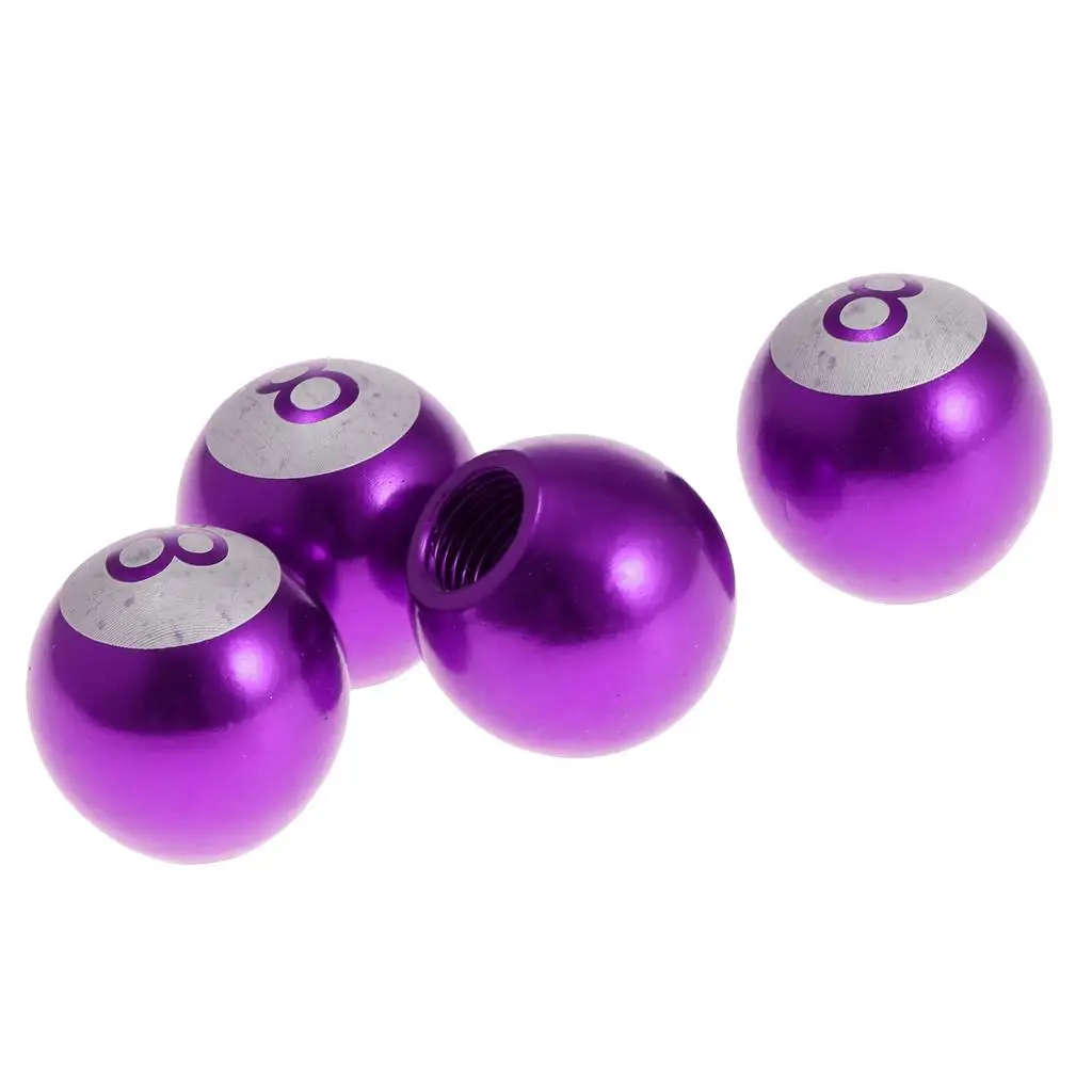 Water Resistant Wheel Tire Air Valve Stems Cap Pool 8 Ball Style Dust Covers for Cars Trucks Motorcycles
