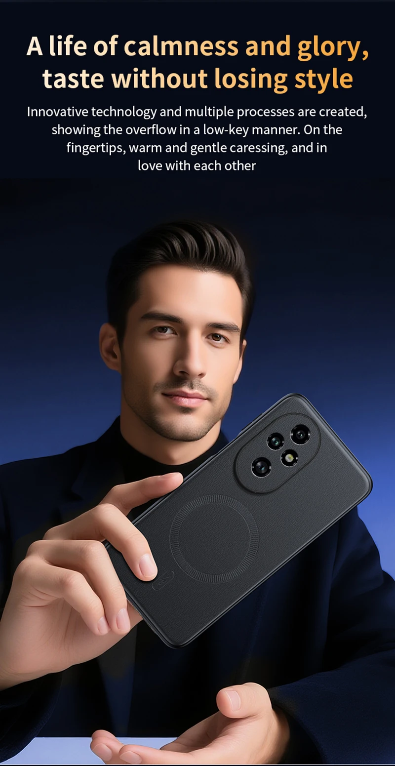 Für Honor 200 Pro Hülle Magnetische Leder-Schutzhülle Für Honor 200 Pro Hochwertige Anti-Fingerabdruck Rutschfeste PC+TPU – Detail 12