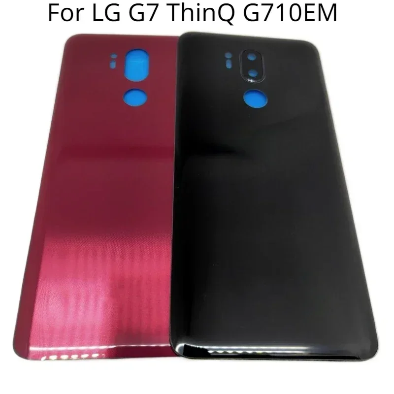 Back Glass Battery Cover Rear Door Panel Housing Case For LG G7 ThinQ G710EM Battery Cover with Camera Lens Replacement