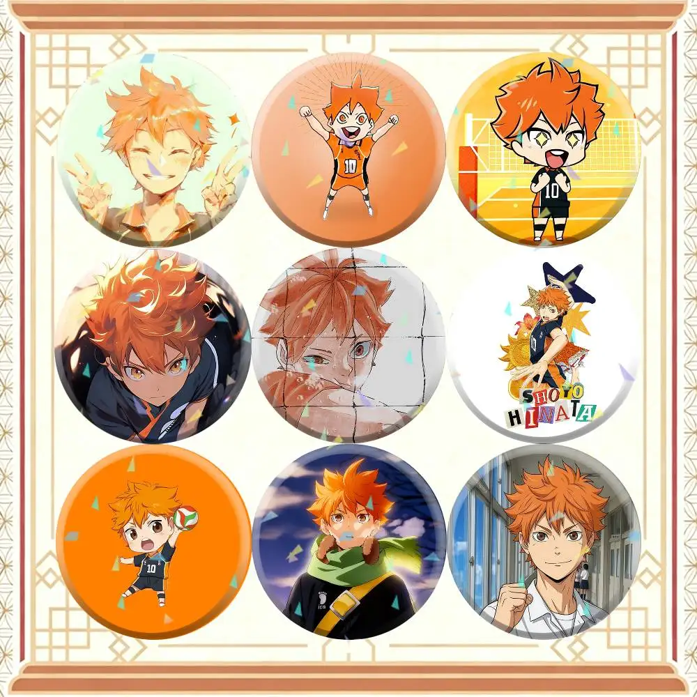 S-Shoyo Hinata 32/44/58mm Handmade Pins Round Brooch Badge Backpacks Clothes Jewelry Gifts