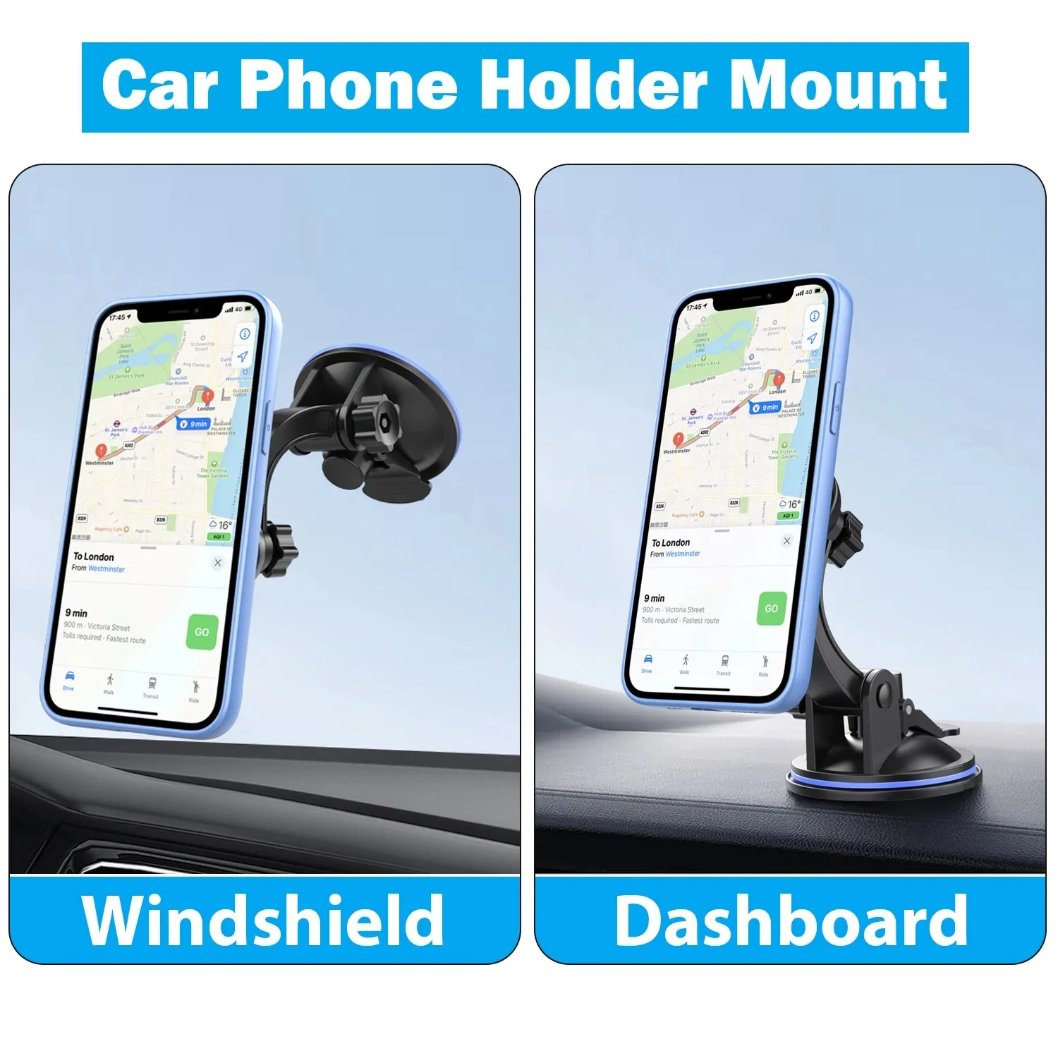 

Car Phone Holder 360° Handlebar Car Phone Holder Mount Stand Sucker Suction Cup Air Vent Lock case for Car Bracket