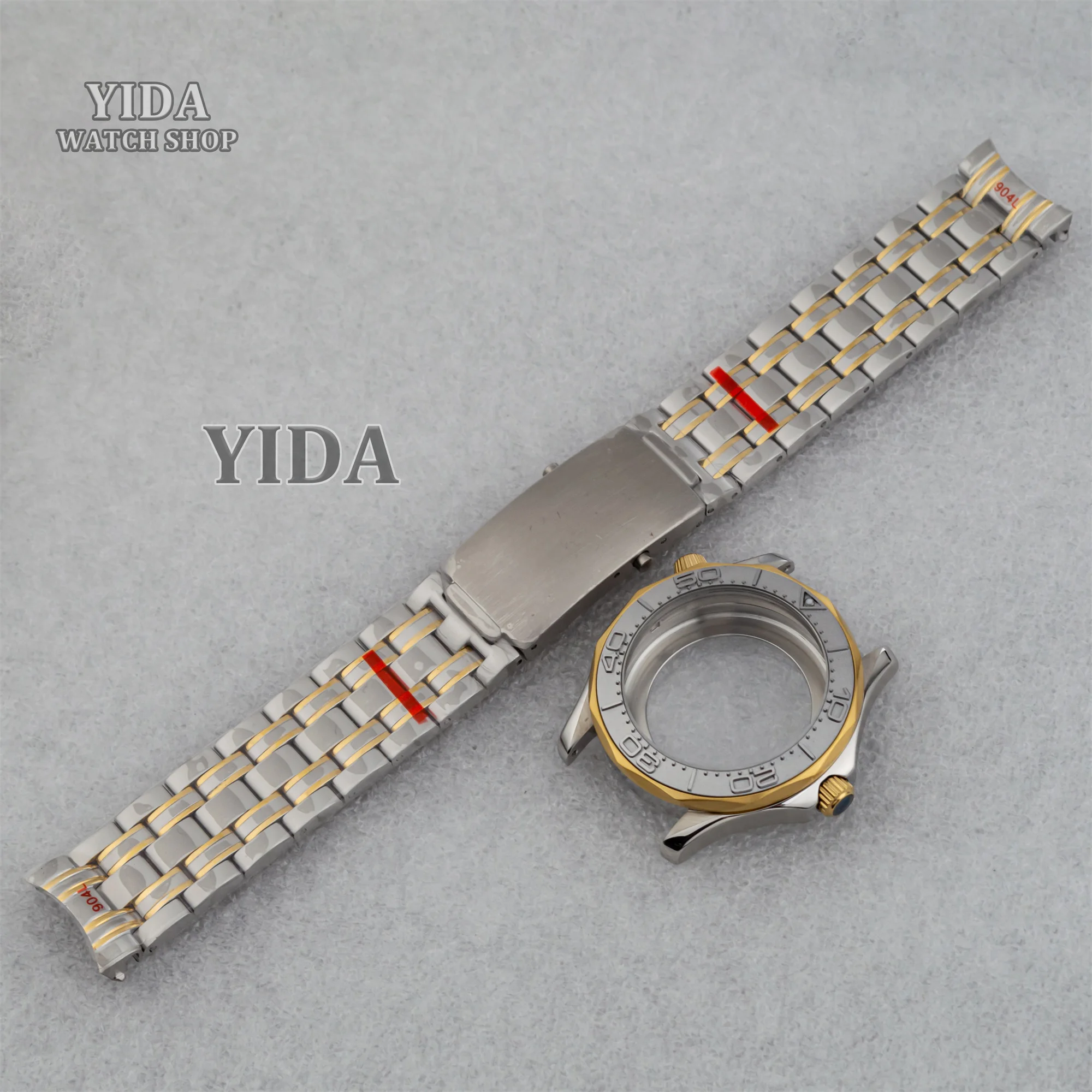 NH35 Cassa 41mm Cassa dell'orologio Cinturino in acciaio inossidabile 316L 10ATM Vetro zaffiro impermeabile per Seamaster 300 NH35 NH36 Parti di movimento