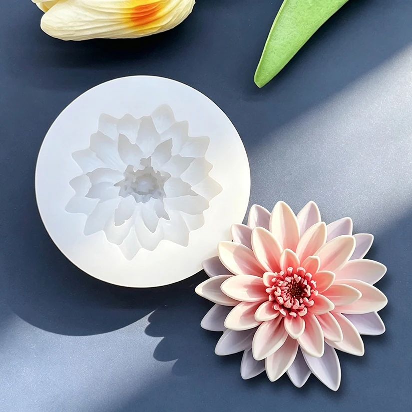 Flower Lotus Dahlia Silicone Sugarcraft Mold Resin Tools Chocolate Cupcake Baking Fondant Cake Decorating Tools