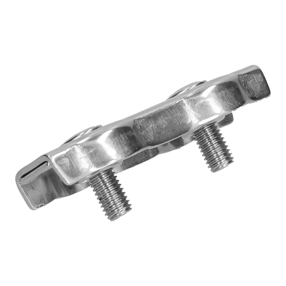 10Pcs Stainless Steel Wire Rope Clips Double Bolt 2-Post Design Cable Clamps M6 Size Simple Grip Caliper Cable Fasteners