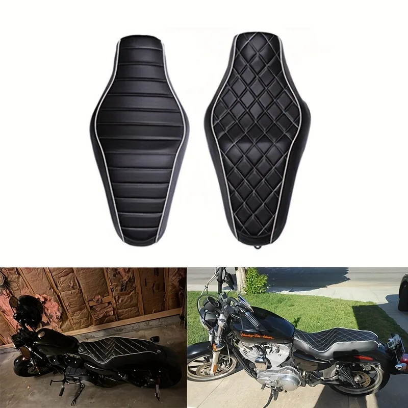 

Black Modified Seat Assembly, Two - Up One - Piece Seat, Motorcycle Accessory, Fits Harley - Davidson Sportster Roadster