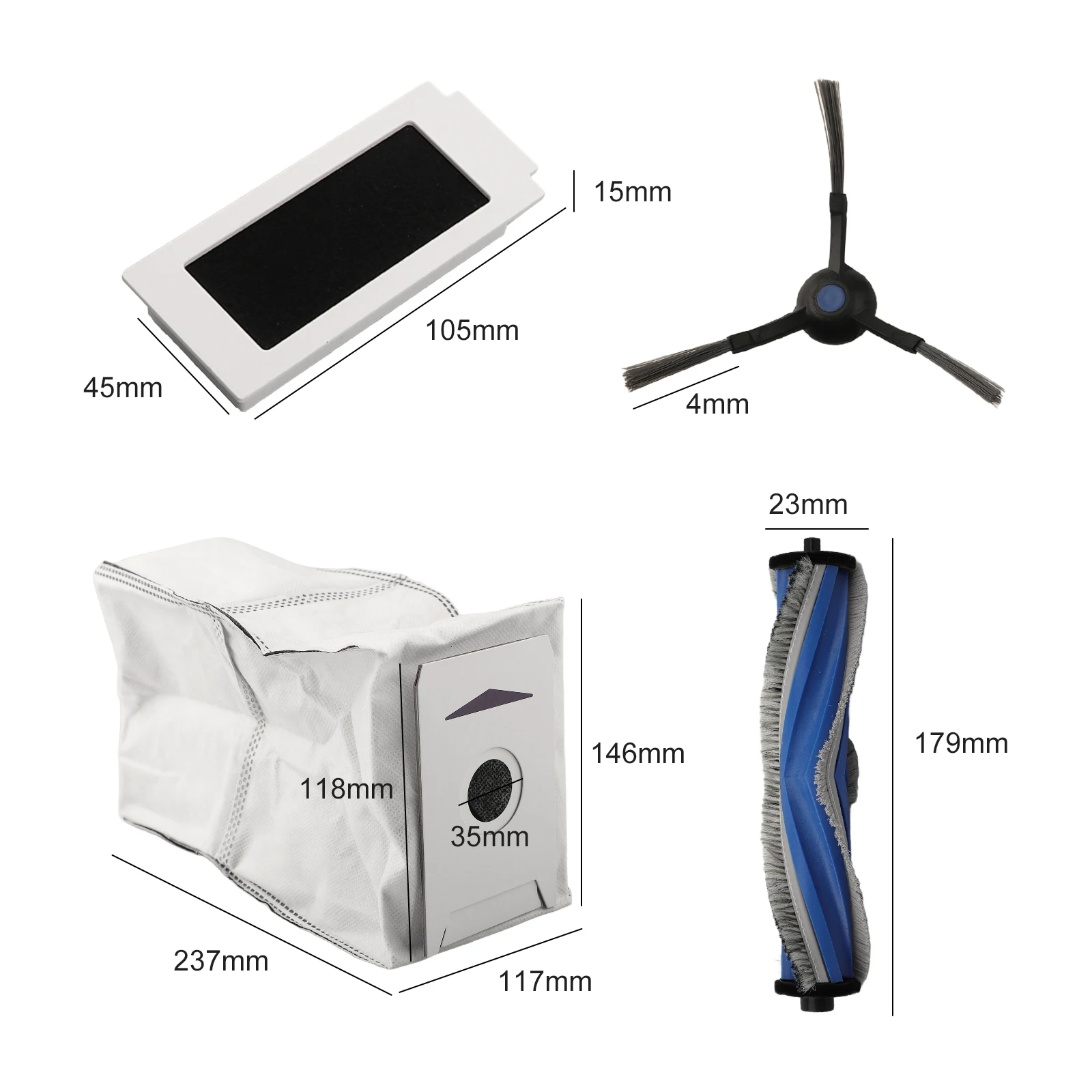 Replacement Kit for Effective Cleaning of For ECOVACS T30 PRO For Omni Robot Vacuum Cleaner Brushes and Cloths