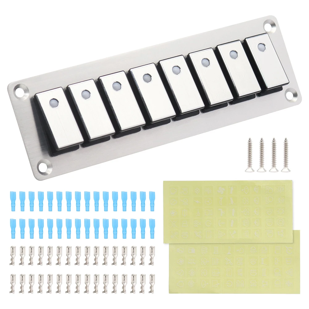 

IP65 Rated Switch Panel Switch Marine Rocker 5-24V Boat Switch Panel Multi-circuit Support Dashboard Installation