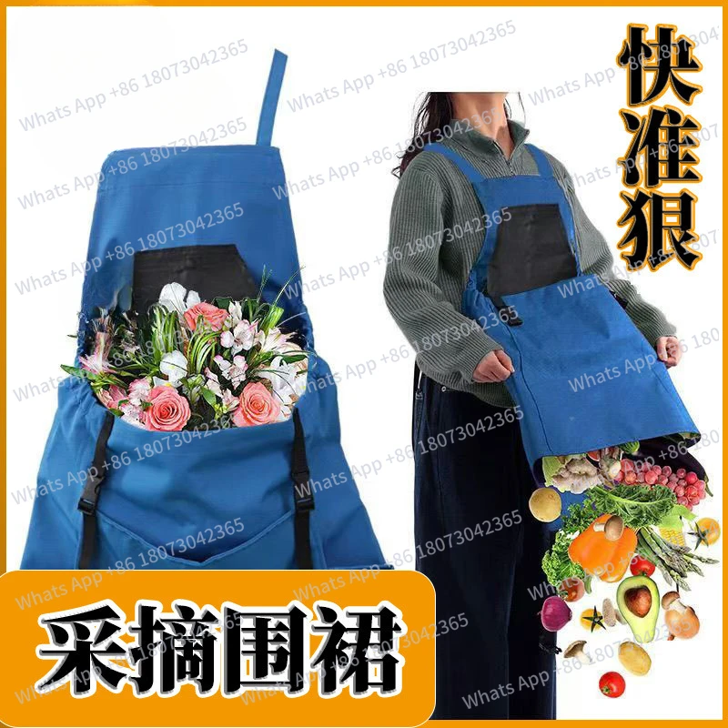 

Adjustable Shoulder Strap Picking Large Pocket Apron Gardening