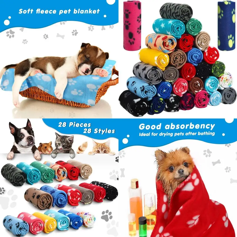 

Маленькие флисовые одеяла для щенков, 28 узоров, чехлы на кровати для домашних животных с принтом лапы 27,5x39,3