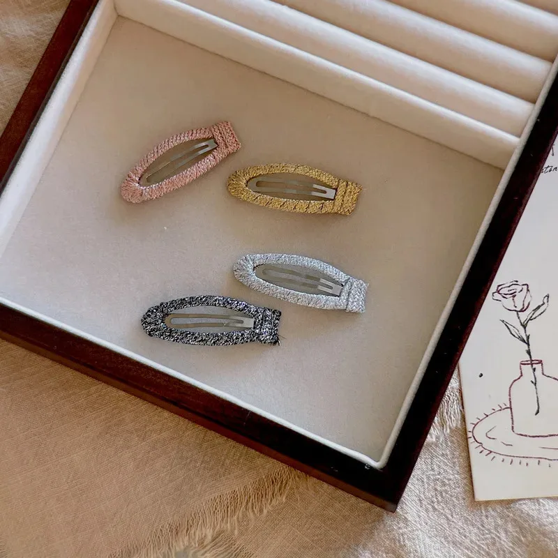 

10 PCS/Lot, Sparkly Ribbon Covered Snap Clips Baby Hairpins For DIY Accessories