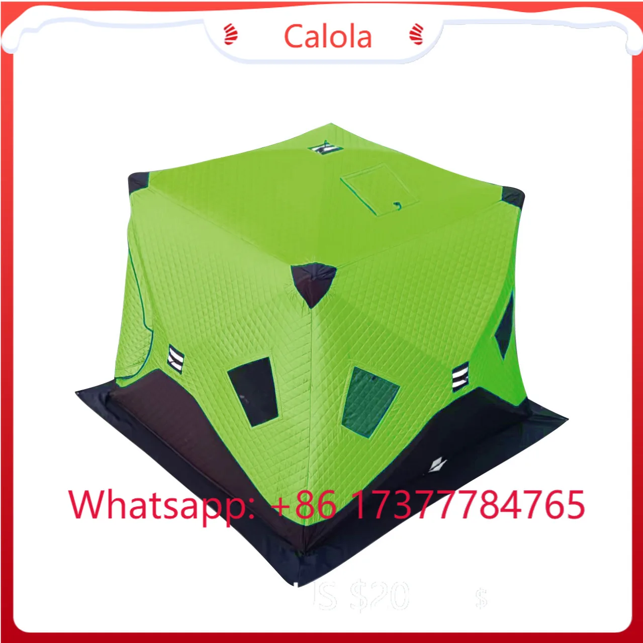Winter Fishing Tent Thick Cotton Warm Windproof Ice Fishing Changing Tent for Camping Skiing