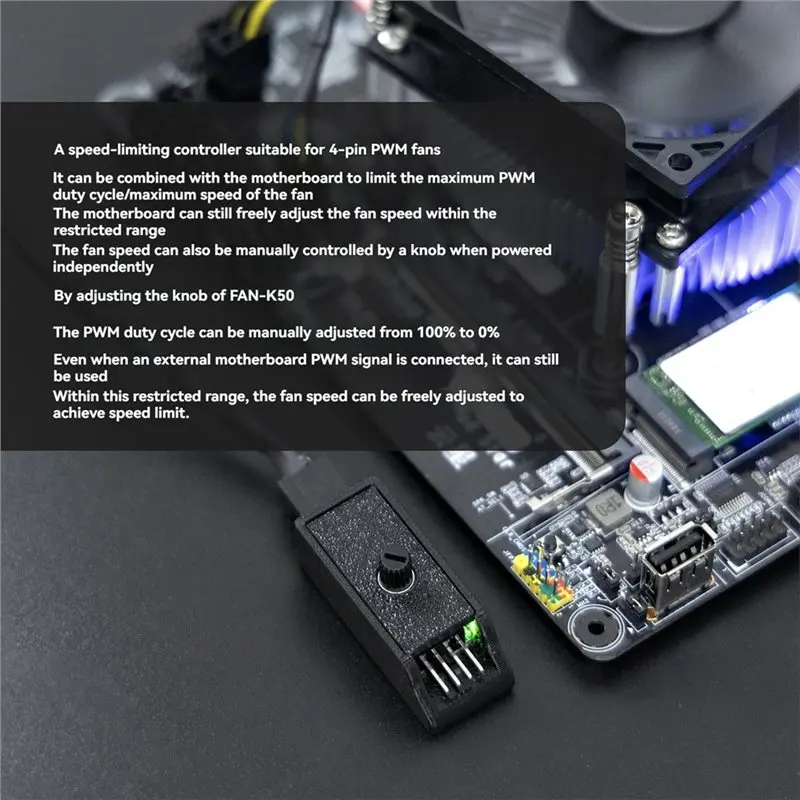 PWM Speed Controller 4-Pin Fan Speed Controller 4-Pin 12V Power Supply DIY Water-Cooling Cooling Fan Speed Controller