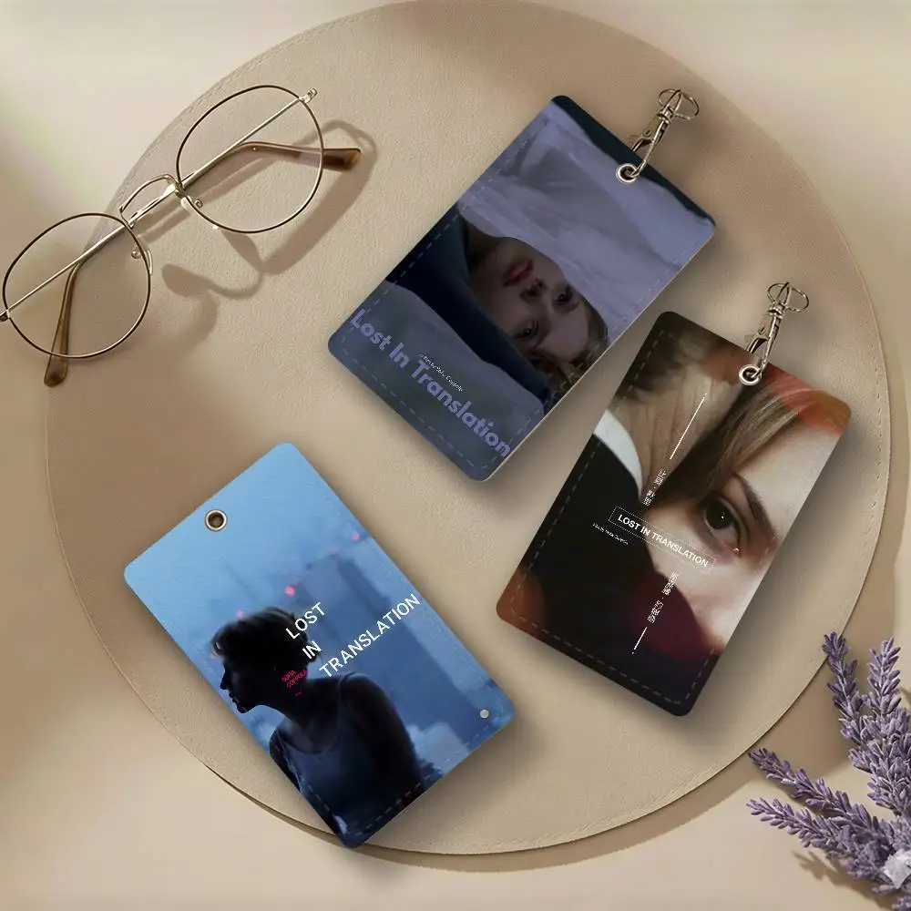 Classic Romantic Movie Lost In Translation PU Leather Card Holders Anti-lost Protective Cover Cases Cards