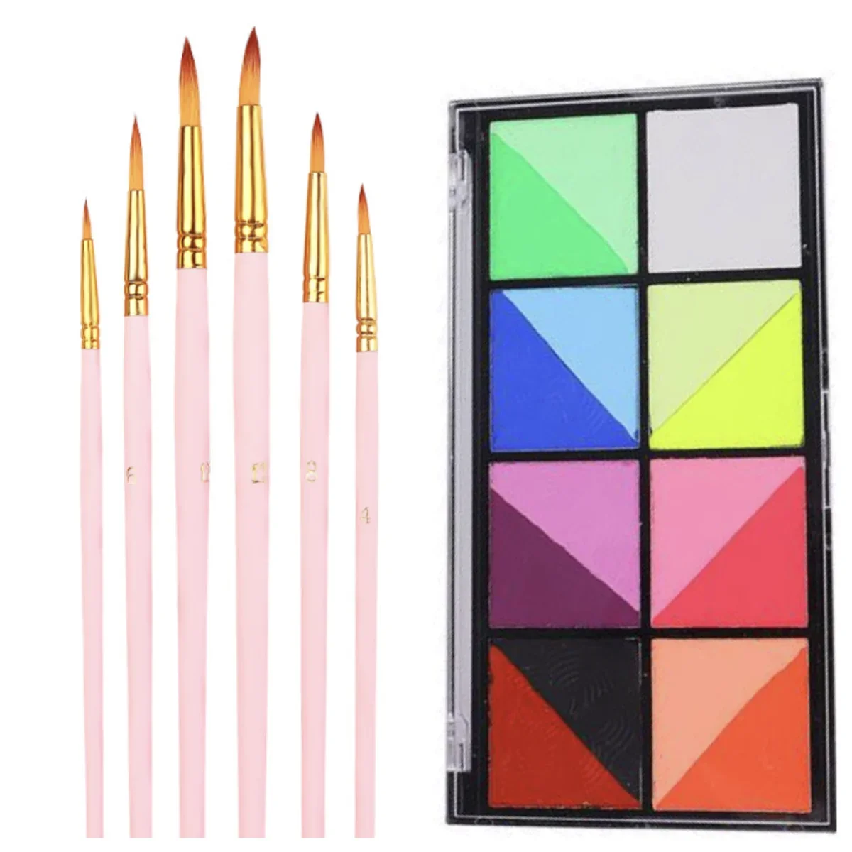 Pigment do body paintingu na bazie wody do twarzy DIY Podwójne Kolory Aktywowany Wodą Eyeliner UV Świecący Farba do Ciała i Twarzy Makijaż Oczu