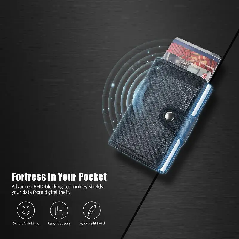 Minimalist Design RFID Credit Card Holder Luxury Small Metal Smart Wallet for Men Business Anti-Theft Credit Card Case
