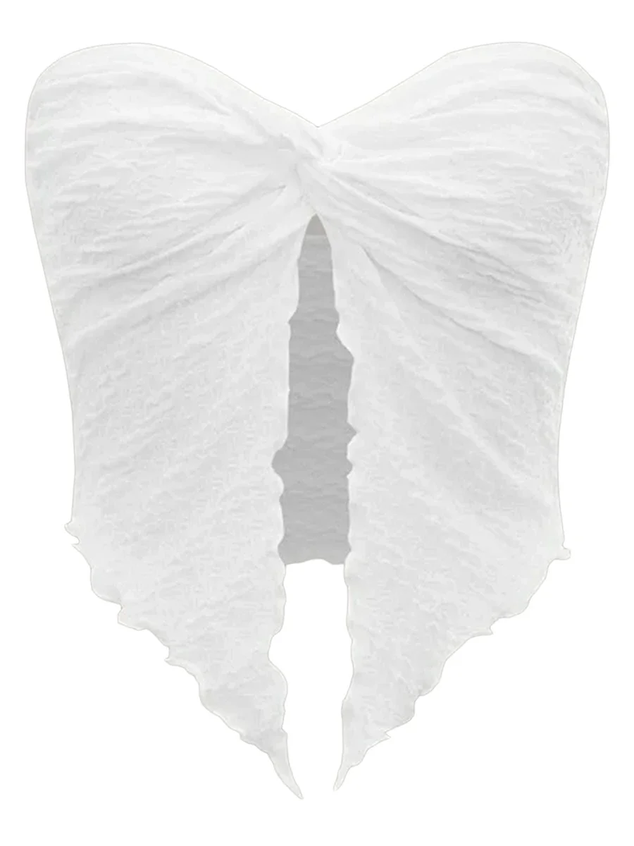 قمم المرأة مكشكش قبالة الكتف ، حمالة ، فتح الجبهة ، عارية الذراعين ، العصابة ، أعلى المحاصيل ، الشارع الشهير مثير ، Y2k