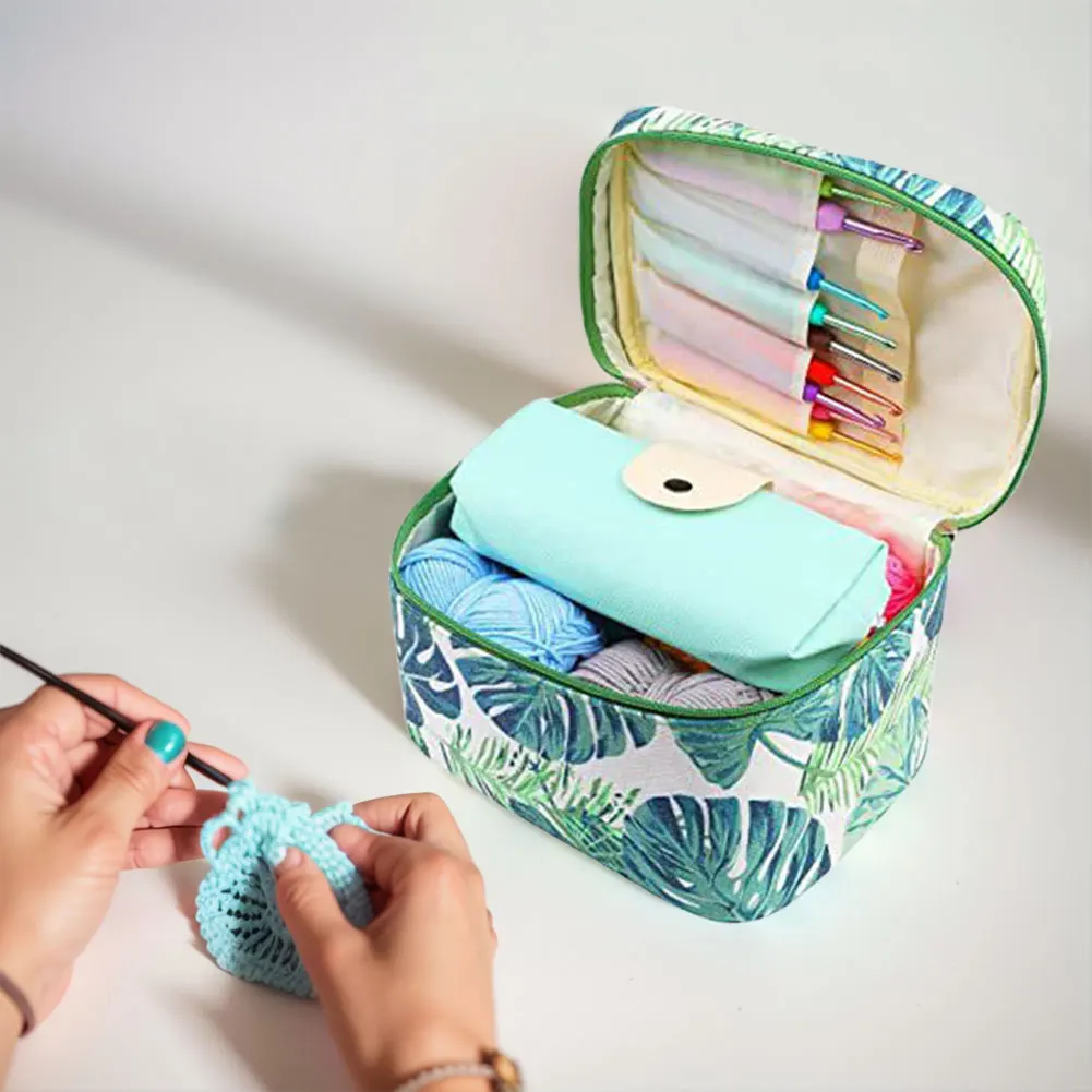 87Pcs Crochet Hooks Kit with Case Crochet Needles Weave Yarn Kit Ergonomic Handle Hand Knitting Art Tools for Adults & Kids