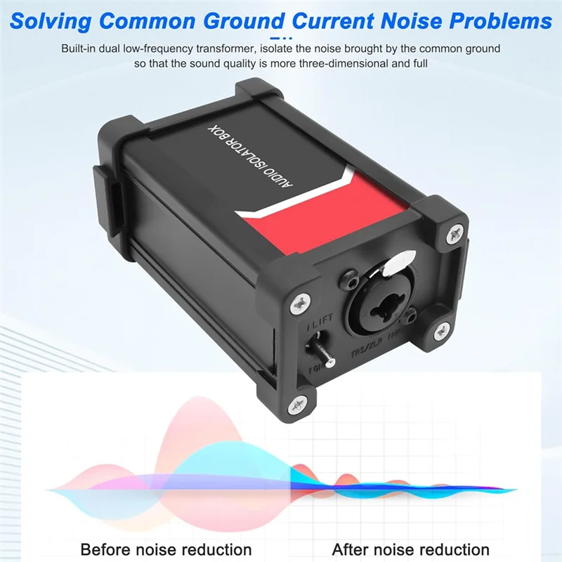 AT21-XLR/6.35Mm TRS Stereo Audio Isolator Audio Isolator Noise Reduction For Hifi Mixers Subwoofer And Sound System