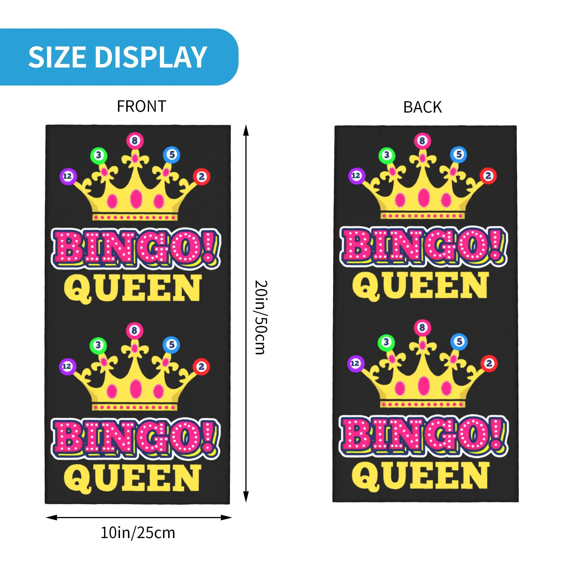 Bingo Queen Bingo Player Paper Game Bandana Winter Neck Warmer Men Windproof Wrap Face Scarf for Ski  Gaiter Headband