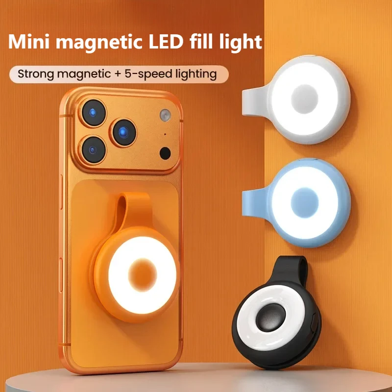 

NEW Mini Magnetic Mobile Phone Fill Light Suitable for iPhone 17Promax 16 Pro 15 14 13 12 Series and All Other Mobile Phones