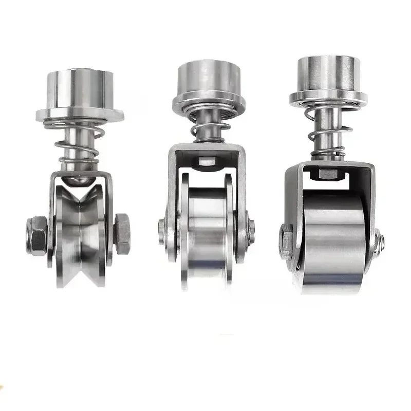 Industrial Bearing Universal Pulley U/V/H Groove Wheel Angle Steel 360 Degree Guide Rail with Spring Casters Heavy Duty Conveyor