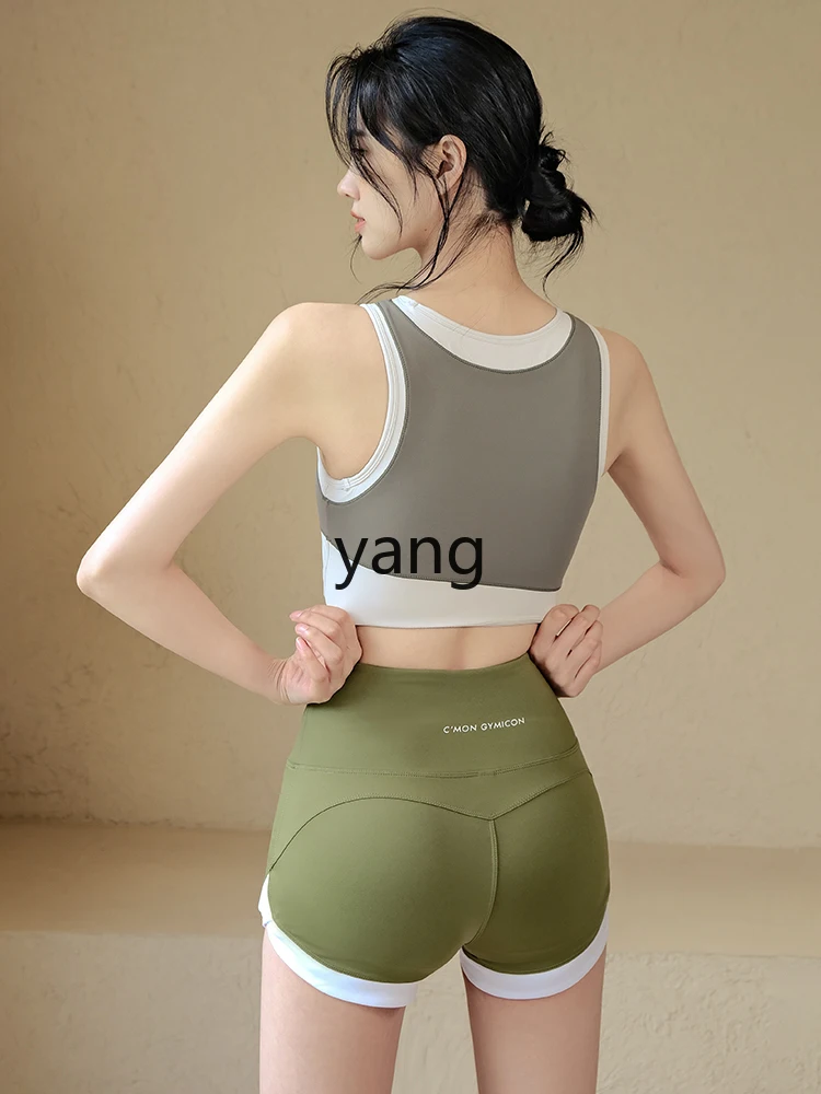 CX summer outdoor running yoga clothes high waist hip care anti-light quick-drying training three-point fitness pants