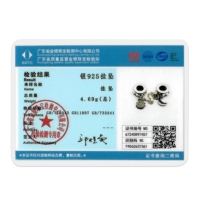 Star And Moon Security Chain Pendants 925 Silver Charms Bead Fit 3mm Original Bracelet Necklace Womens DIY Fine Jewelry Gift Hot