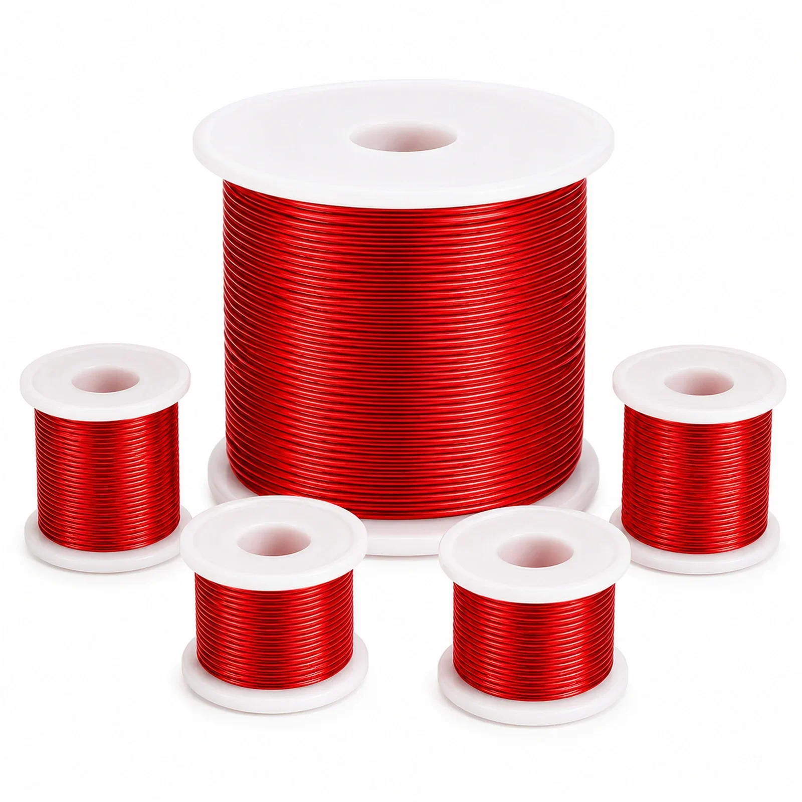 Red Polyurethane Enameled Copper Winding Wire 50g, Enamel Film Thickness 0.10mm to 1.0mm