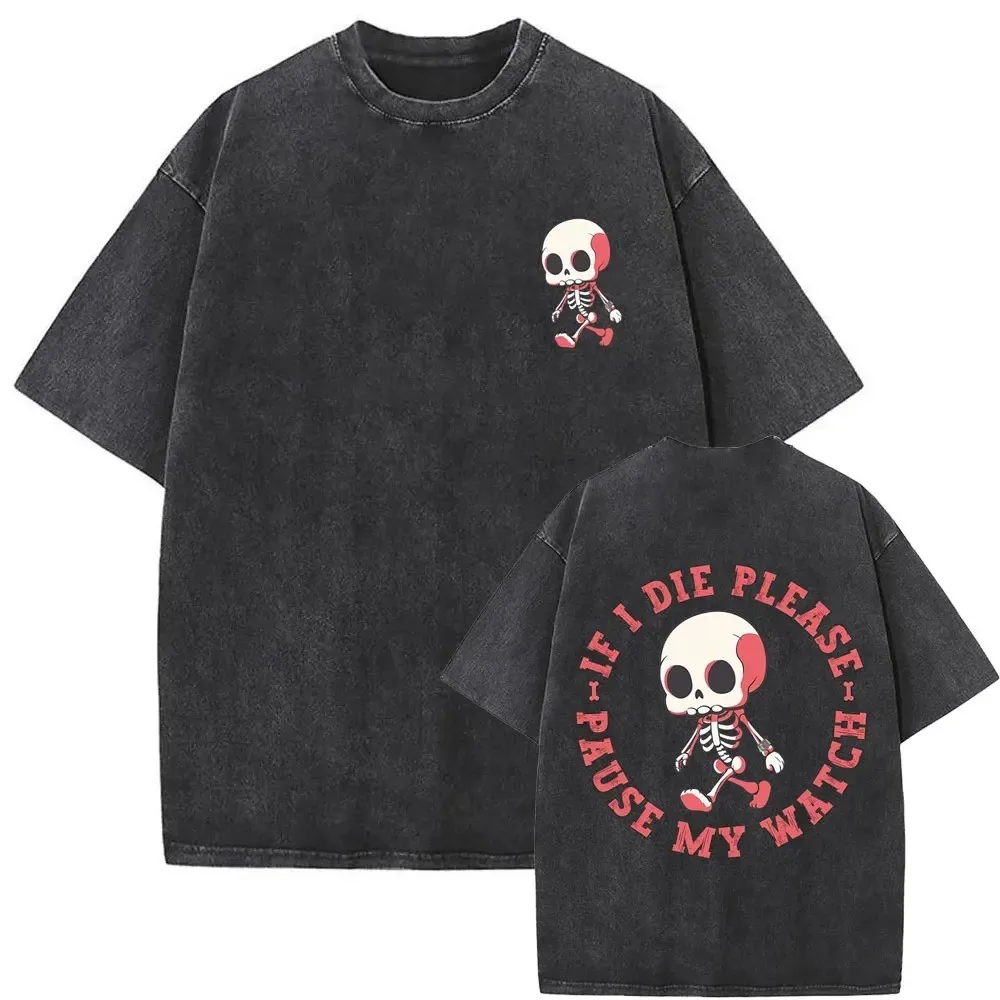 Washed Vintage Girls Who Eat Training Club Skeleton Gym Pump Cover T Shirts Men Women Funny Fitness Casual Oversized T-shirts