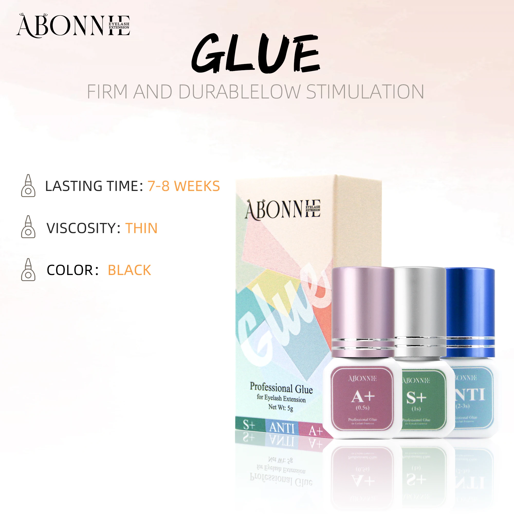 Abonnie Professional Glue for Eyelash Extension Lasting Glues Eyelashes Tool for Eye Beauty Makeup