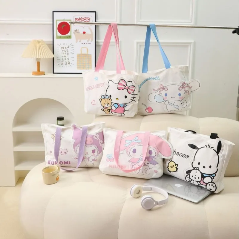 

Autumn Winter Women Hello Kitty Kuromi Single Shoulder Bag Versatile High End Three Sanrio Commuter Bag Large Capacity