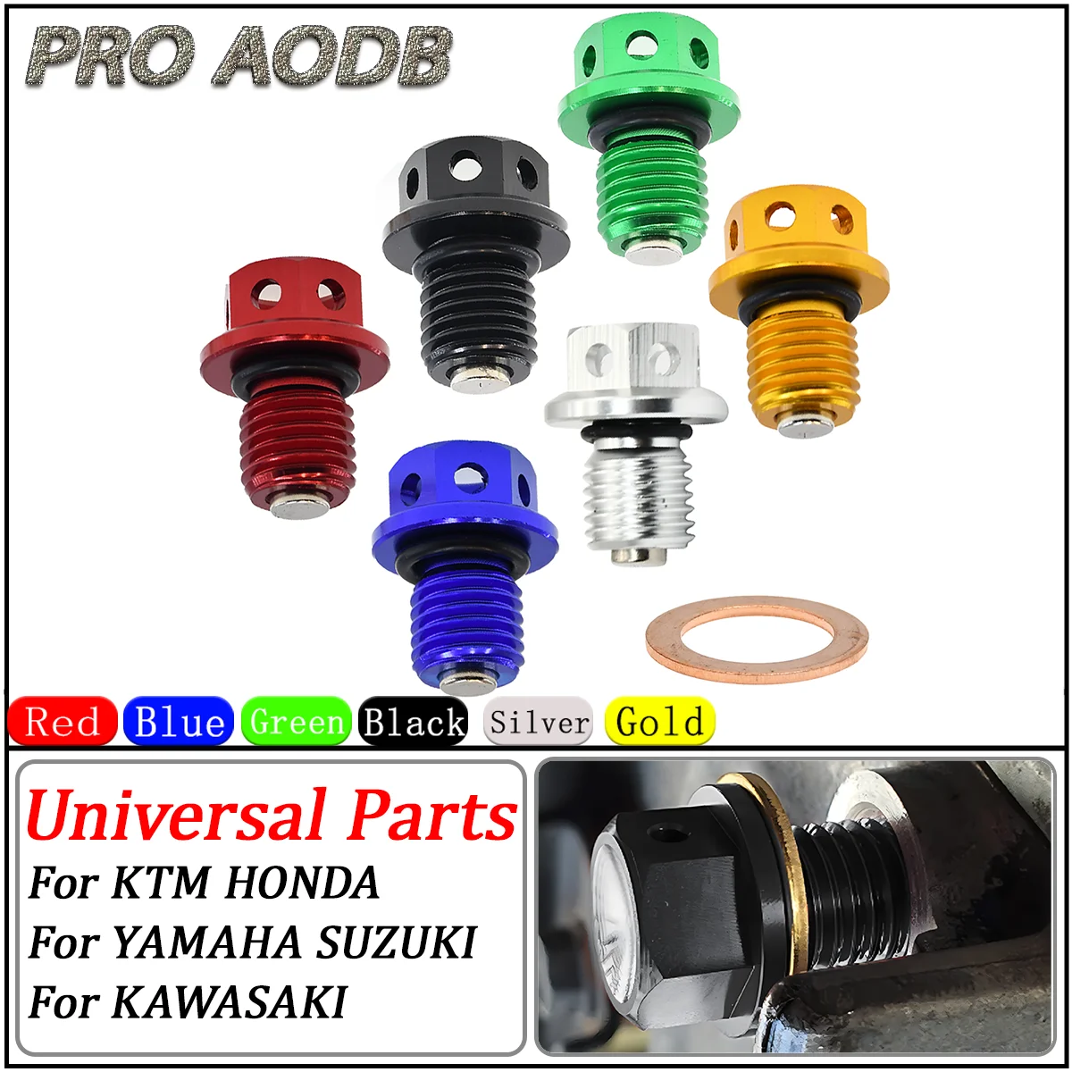 

For KTMXC EXCF XCWF SXF EXC EXCF Yamaha Kawasaki Suzuki Honda125-450 CR CRF CRF-R CRF-RX CRF-XOil Drain Plug Bolt Screw